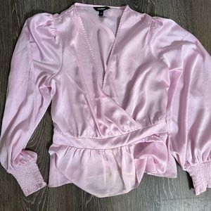 Express Pink Satin Blouse